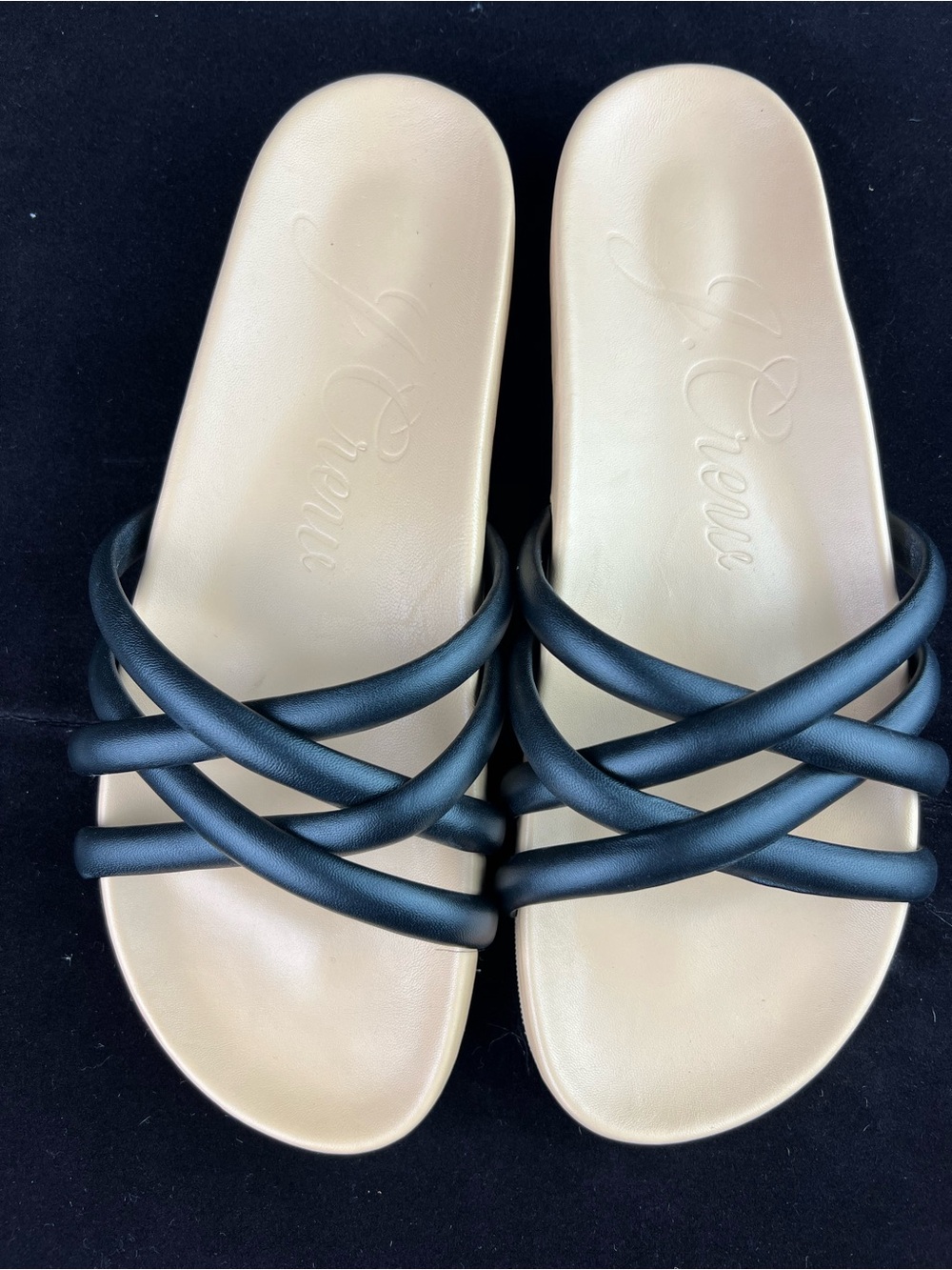 J Crew Black Strappy Slide Sandals - Women's
Size 11 New